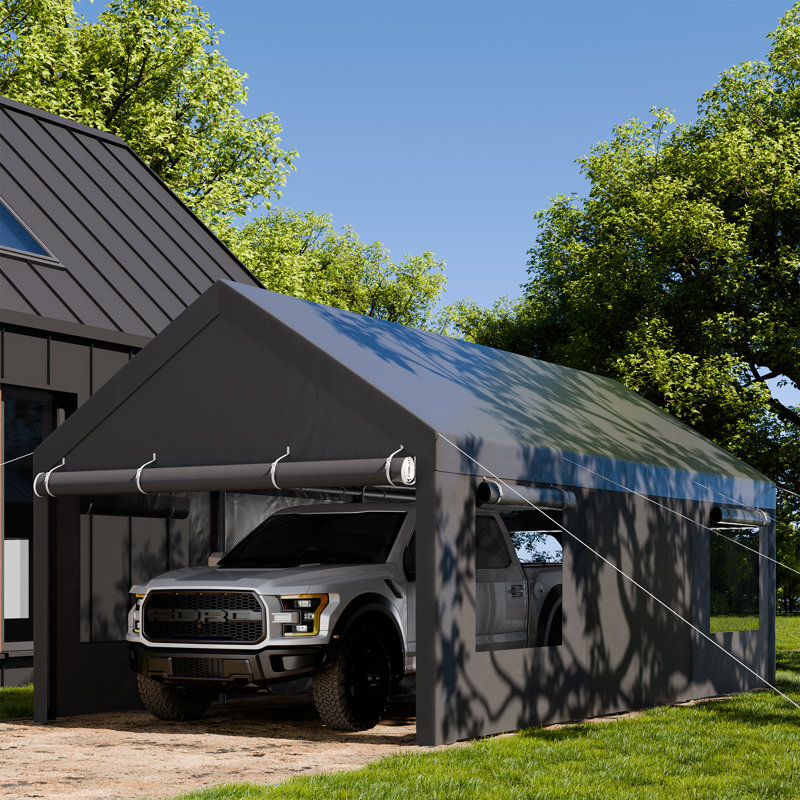 Walsunny 10 Ft. W x 20 Ft. D Heavy Duty Carport Portable Garage